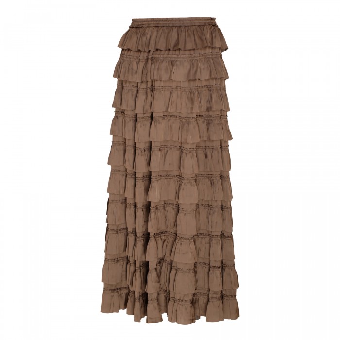 Mari plissé satin skirt