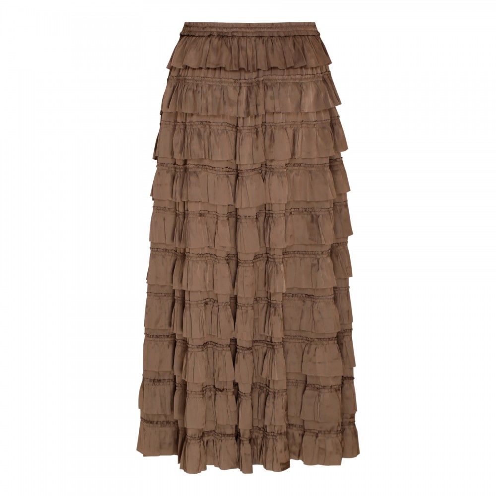 Mari plissé satin skirt
