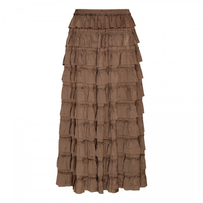 Mari plissé satin skirt
