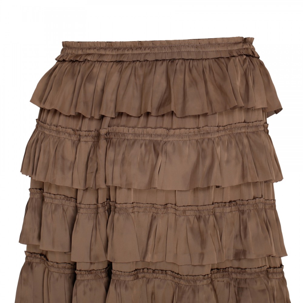 Mari plissé satin skirt