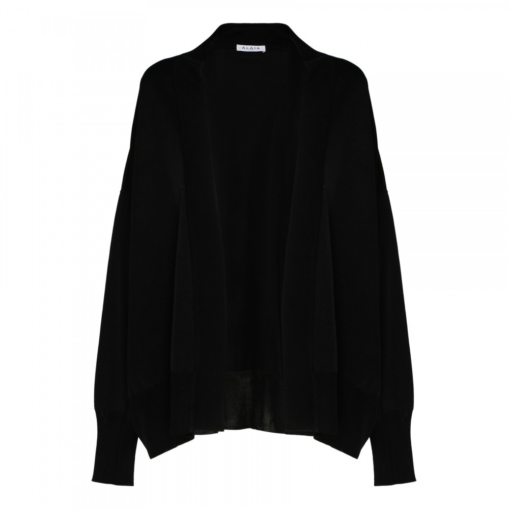 Black knit oversized cardigan