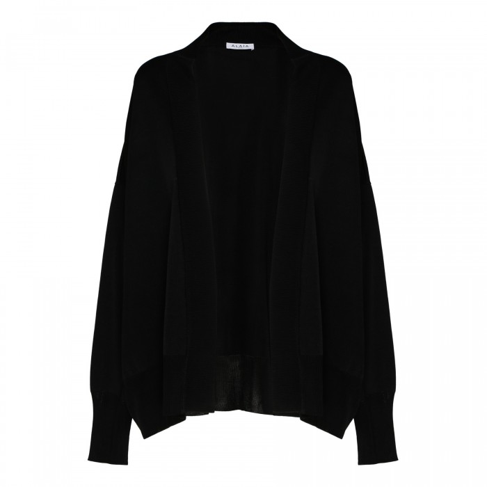 Black knit oversized cardigan