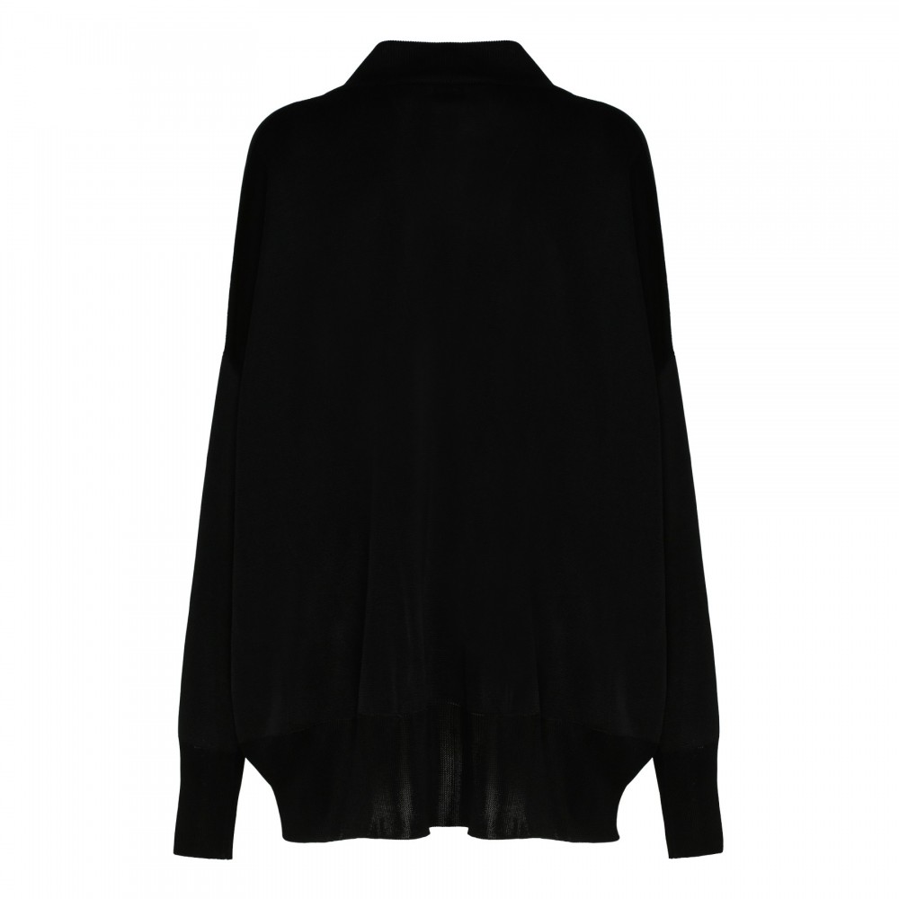 Black knit oversized cardigan