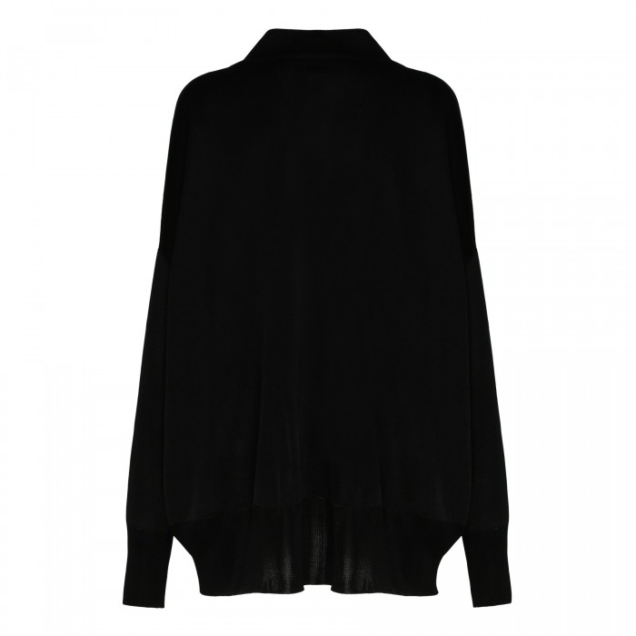 Black knit oversized cardigan