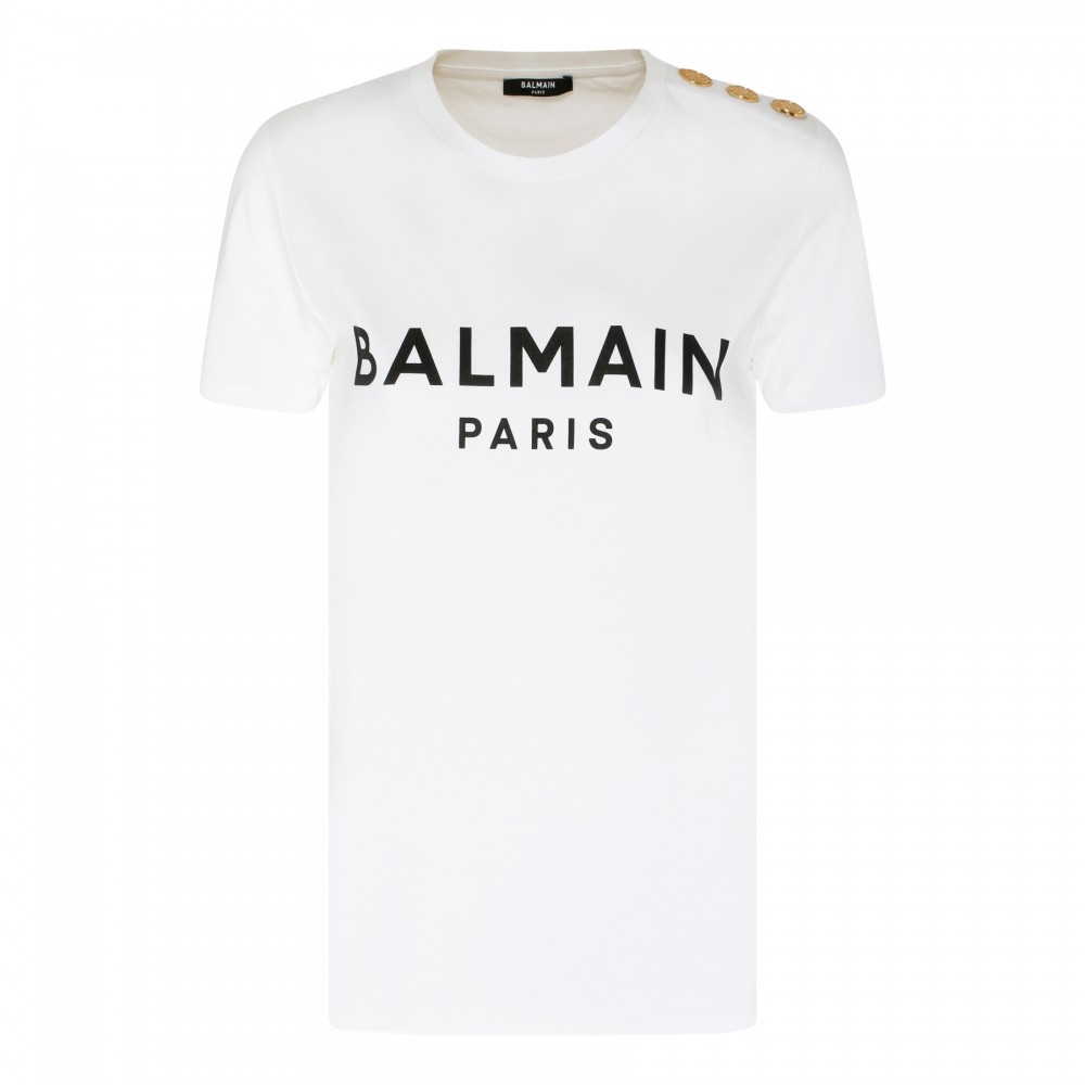 Logo T-shirt with buttons