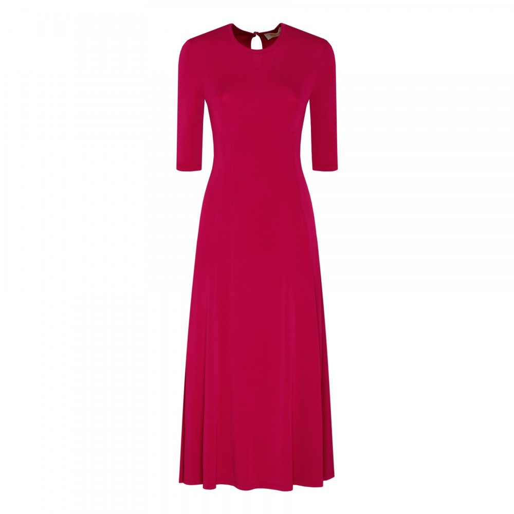 Barca fuchsia stretch-crepe midi dress