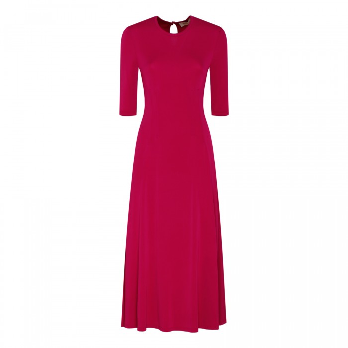 Barca fuchsia stretch-crepe midi dress