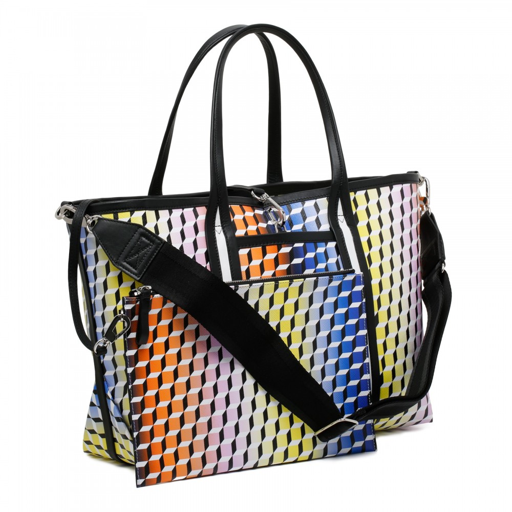 Polycube canvas tote bag