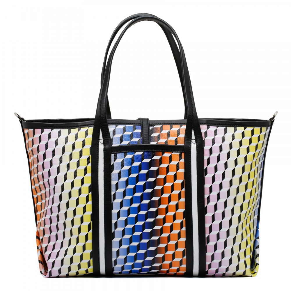 Polycube canvas tote bag