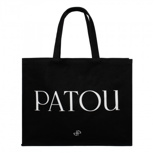 Logo black large tote bag