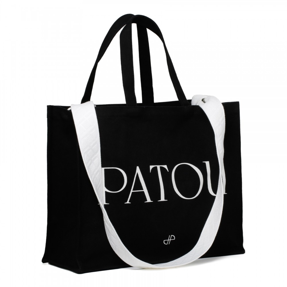 Logo black large tote bag