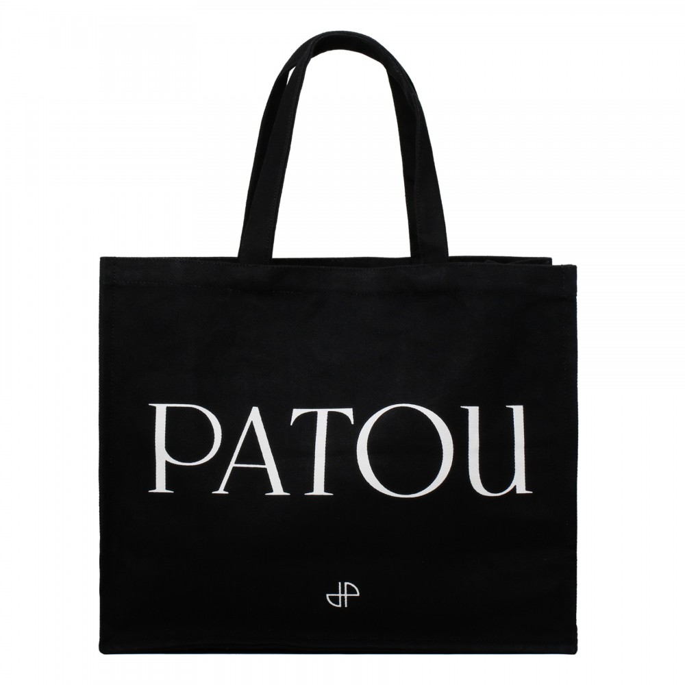 Logo black large tote bag