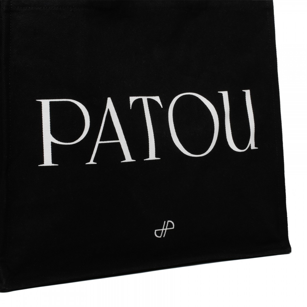 Logo black large tote bag