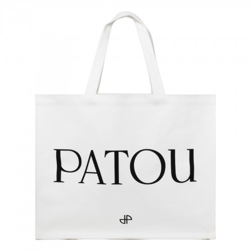 Logo white large tote bag
