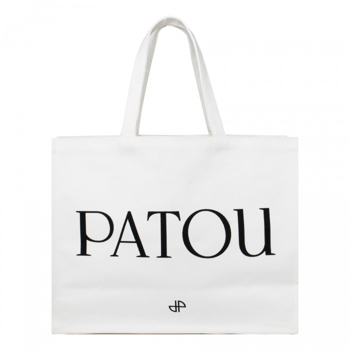 Logo white large tote bag