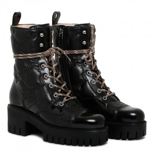 GG matelassé lace-up booties 2