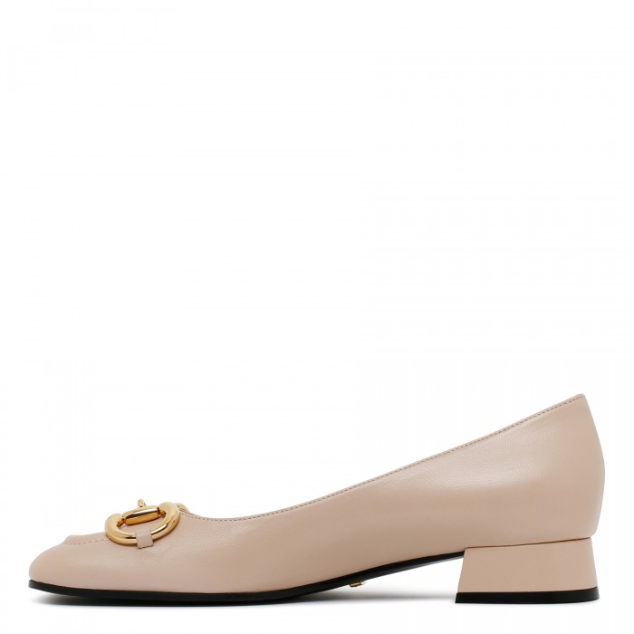 Horsebit pink pumps