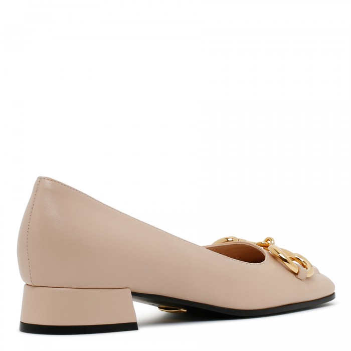 Horsebit pink pumps
