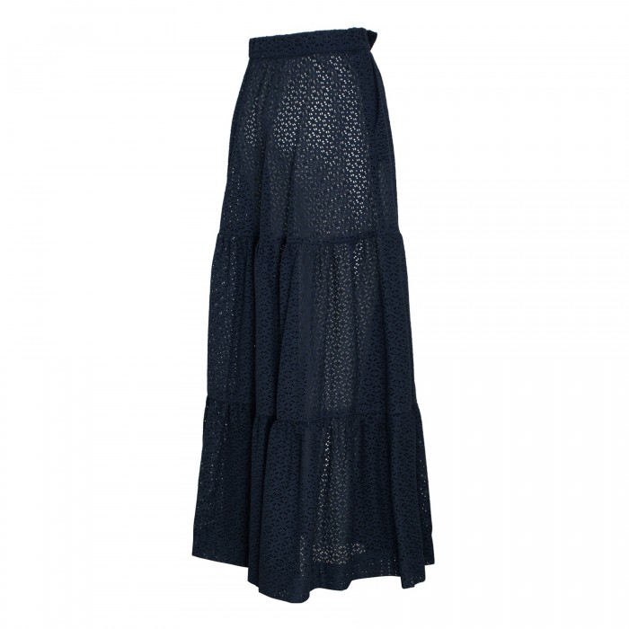 Blue broderie anglaise maxi skirt