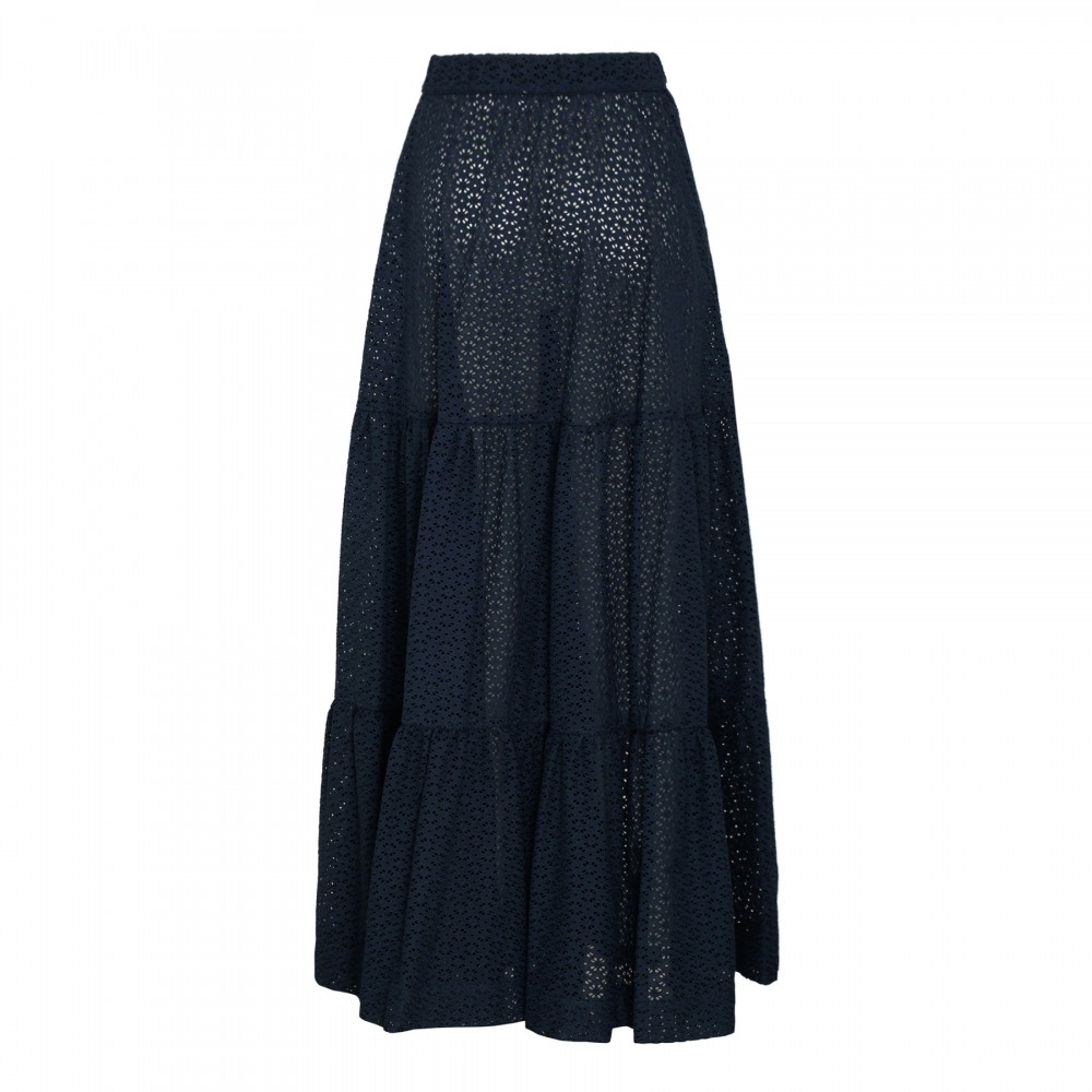 Blue broderie anglaise maxi skirt