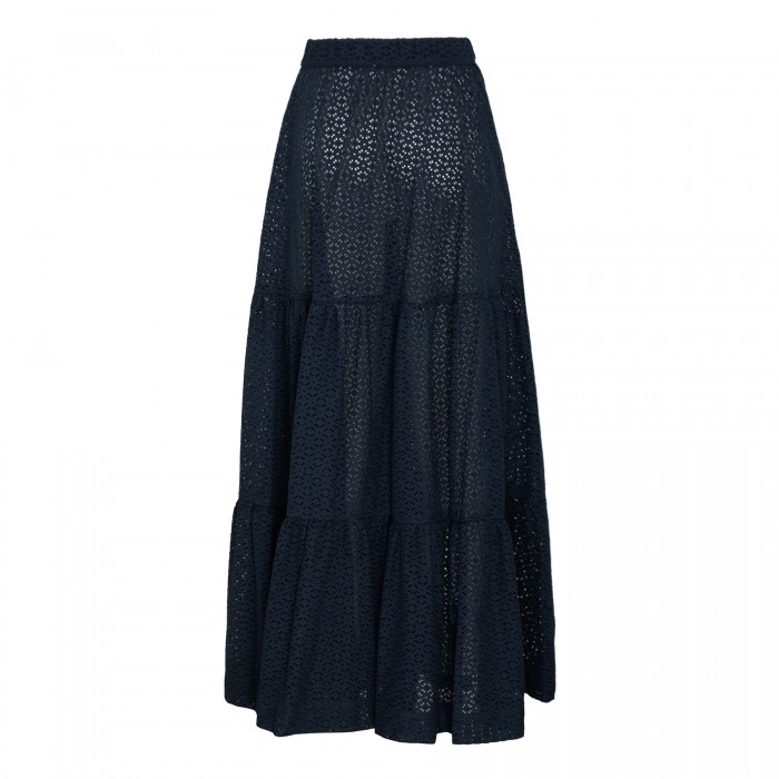 Blue broderie anglaise maxi skirt