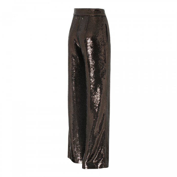 Iron-hue sequin pants