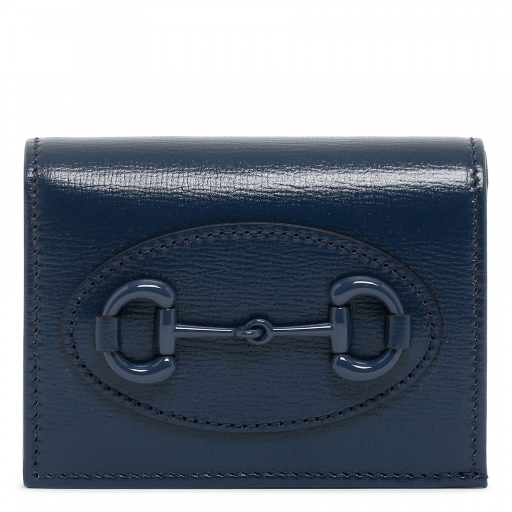 Horsebit 1955 blue card case wallet