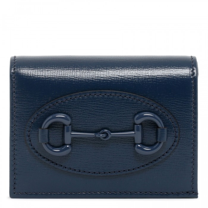 Horsebit 1955 blue card case wallet