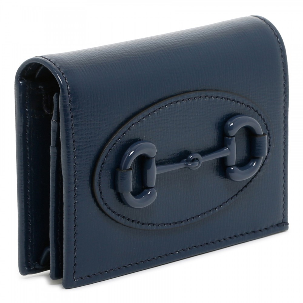 Horsebit 1955 blue card case wallet