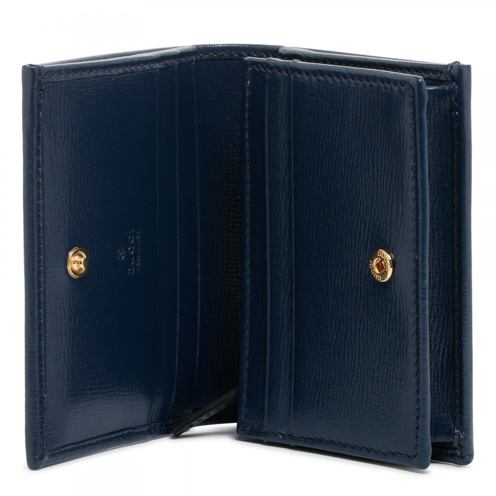 Horsebit 1955 blue card case wallet