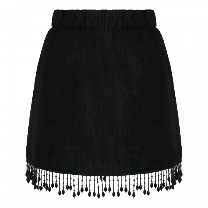 Bead fringe mini skirt