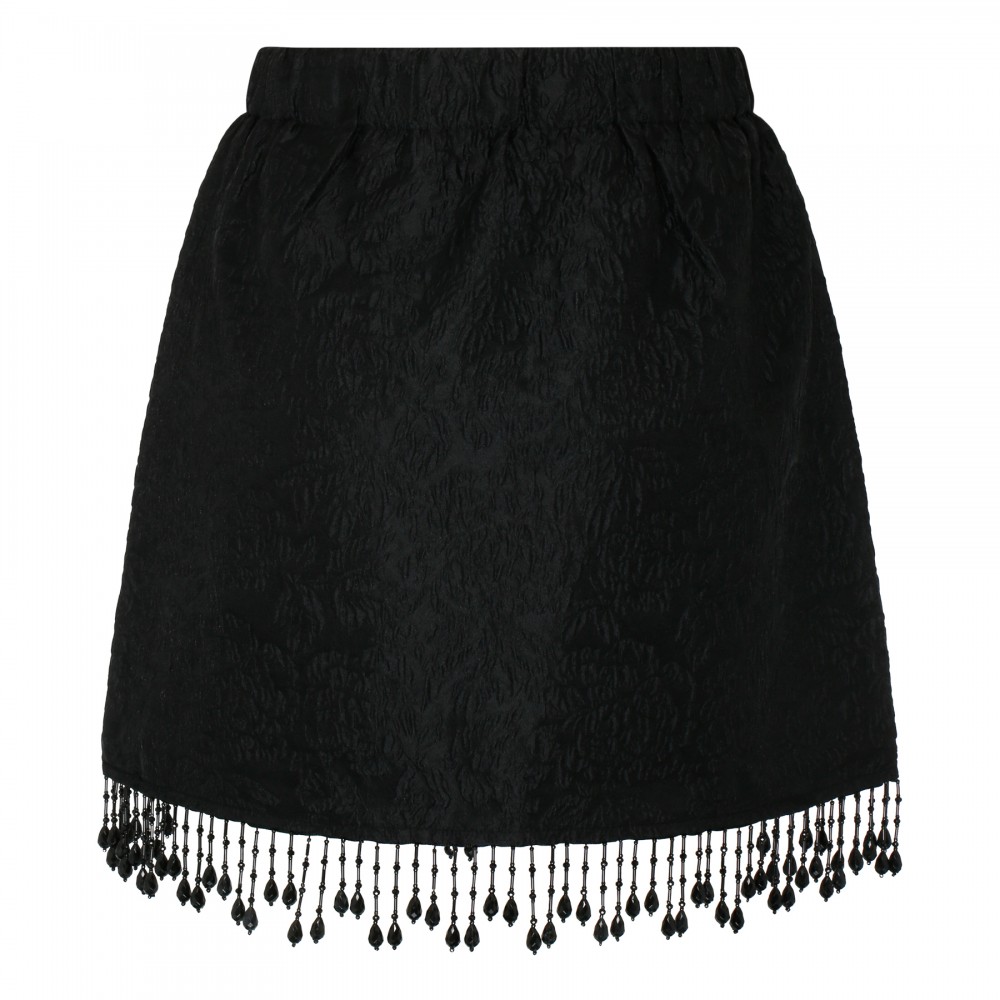 Bead fringe mini skirt