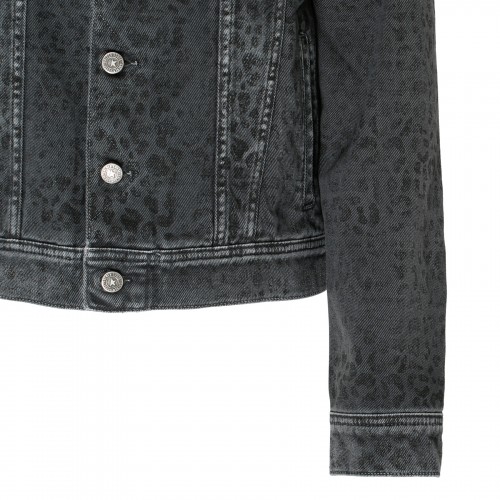 Leopard motif denim jacket 2