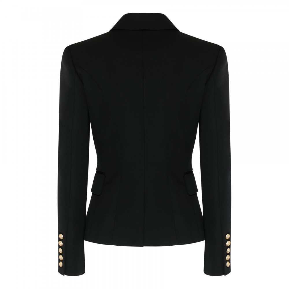 Black wool double-breasted jacket