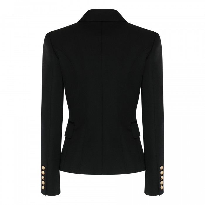 Black wool double-breasted jacket