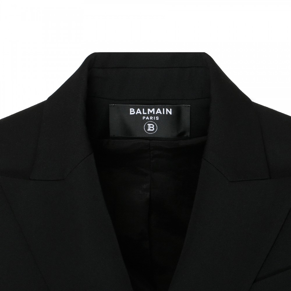 Black wool double-breasted jacket