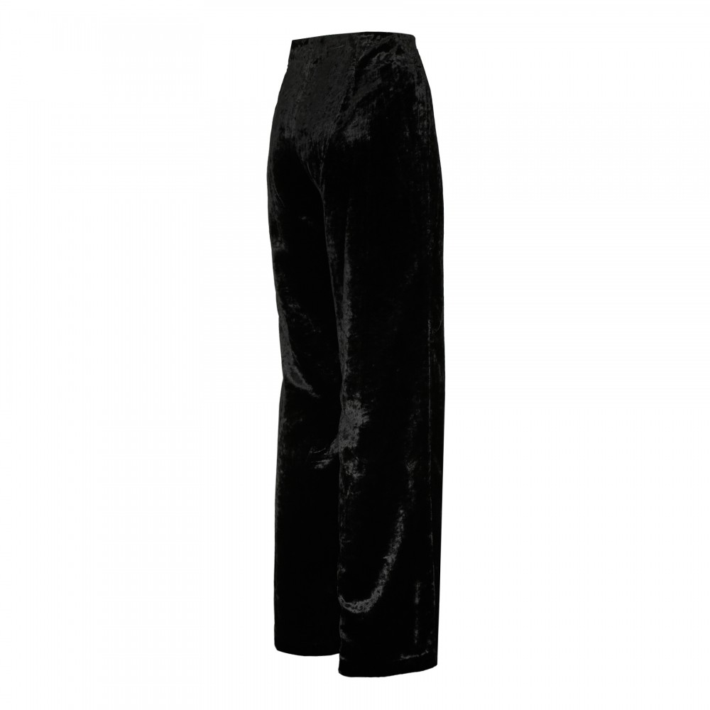 Velvet wide-leg pants