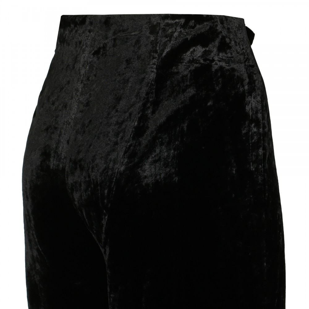 Velvet wide-leg pants