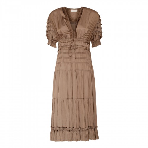 Carine taupe-hue midi dress