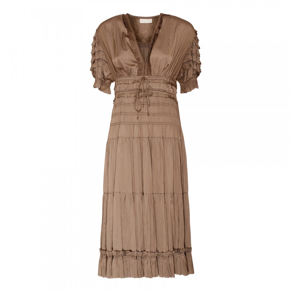 Carine taupe-hue midi dress