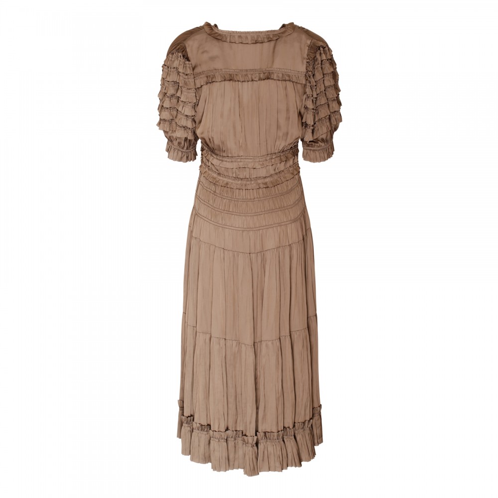Carine taupe-hue midi dress