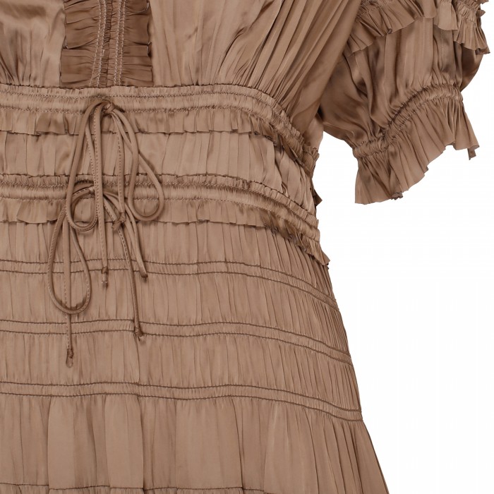 Carine taupe-hue midi dress