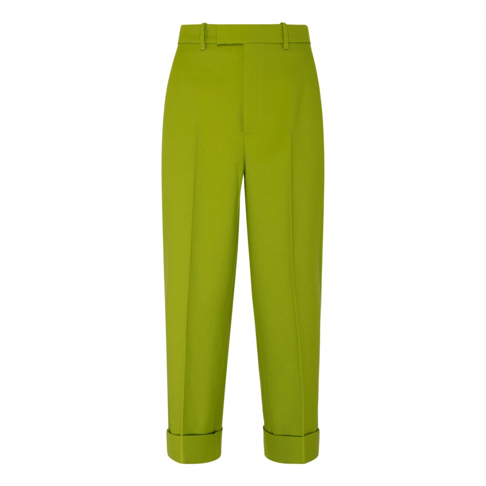Green cropped pants