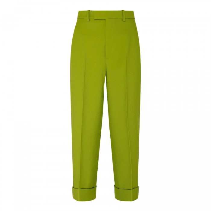 Green cropped pants