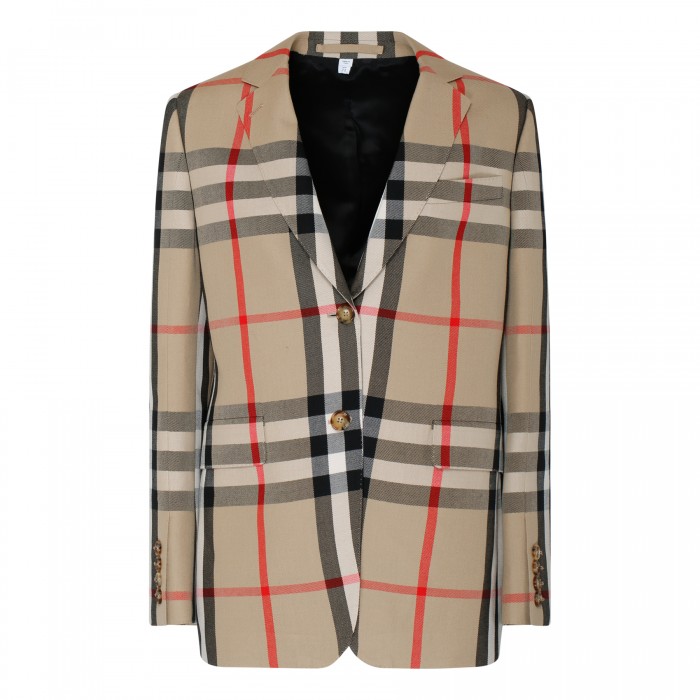 Check wool blazer
