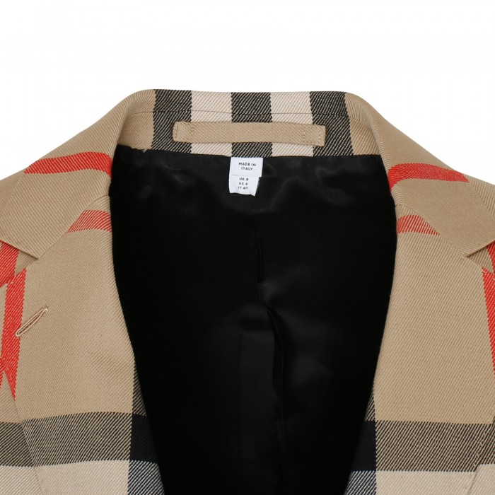 Check wool blazer