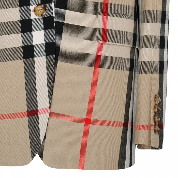 Check wool blazer
