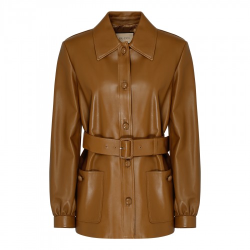 Tan hue leather jacket