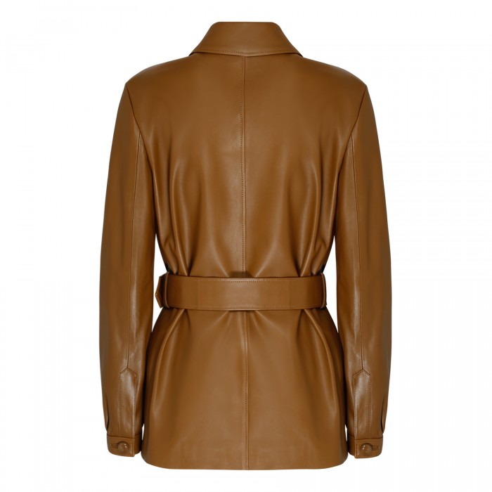 Tan hue leather jacket
