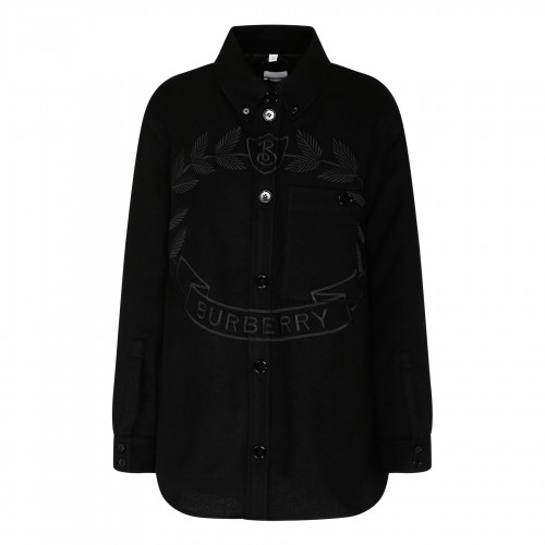 Embroidered leaf wool jacket
